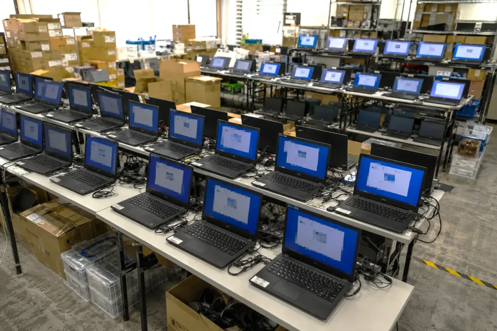 部署単位の30台PC入れ替え・キッティング、現地納品設定